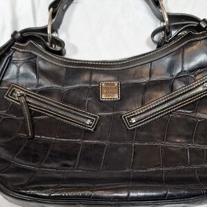 Dooney & Bourke Black Leather Handbag, See Description For Condition